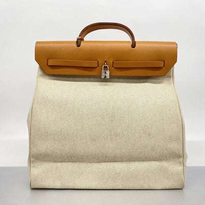 Hermes Natural Toile H Handbag (Pre-Owned)