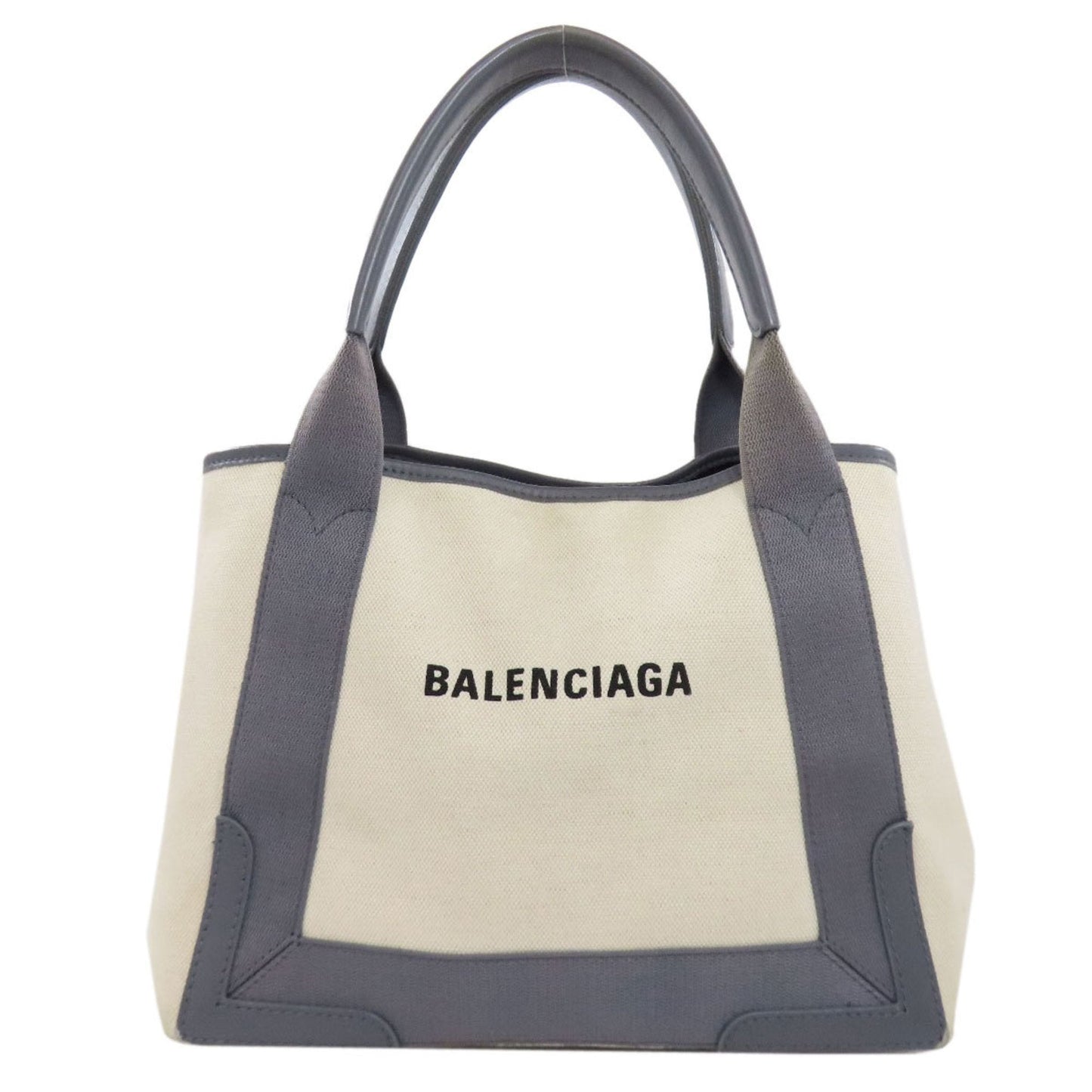 Balenciaga Gray White Canvas Tote Bag (Pre-Owned)
