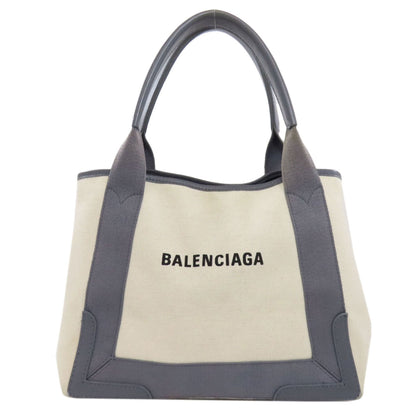Balenciaga Gray White Canvas Tote Bag (Pre-Owned)