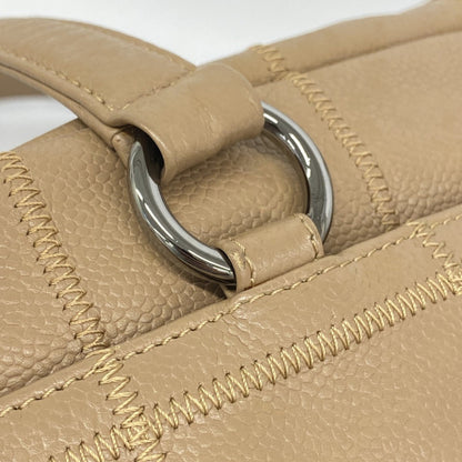 Chanel Beige Grained Calfskin Shoulder Bag (Pre-Owned)