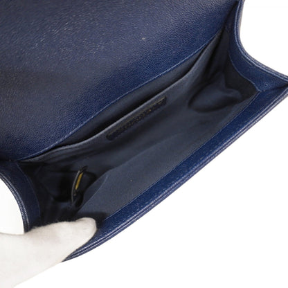 Chanel Navy Grained Calfskin Shoulder Bag (Pre-Owned)