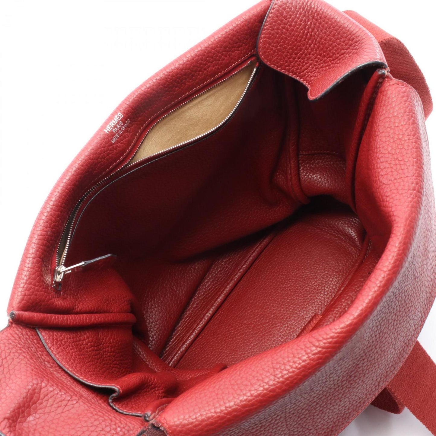 Hermes Red Color Rouge Garance Taurillon Clemence Leather Shoulder Bag (Pre-Owned)