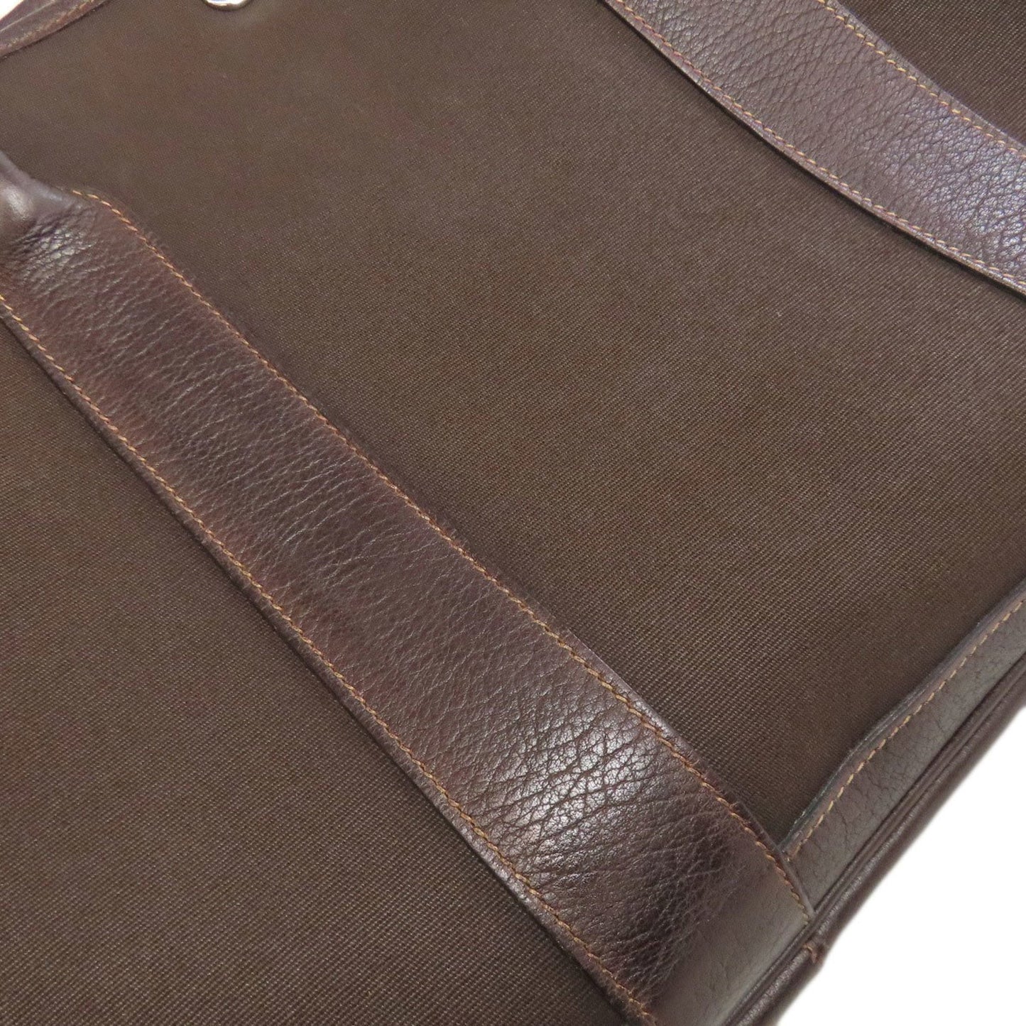 Hermes Garden Brown Toile Officier Tote Bag (Pre-Owned)