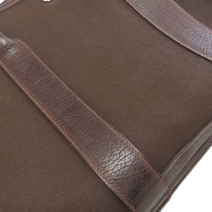 Hermes Garden Brown Toile Officier Tote Bag (Pre-Owned)
