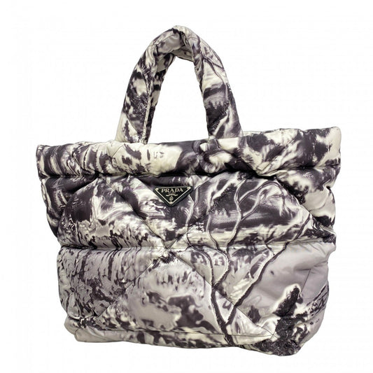 Prada Black Gray Nylon Tote Bag (Pre-Owned)