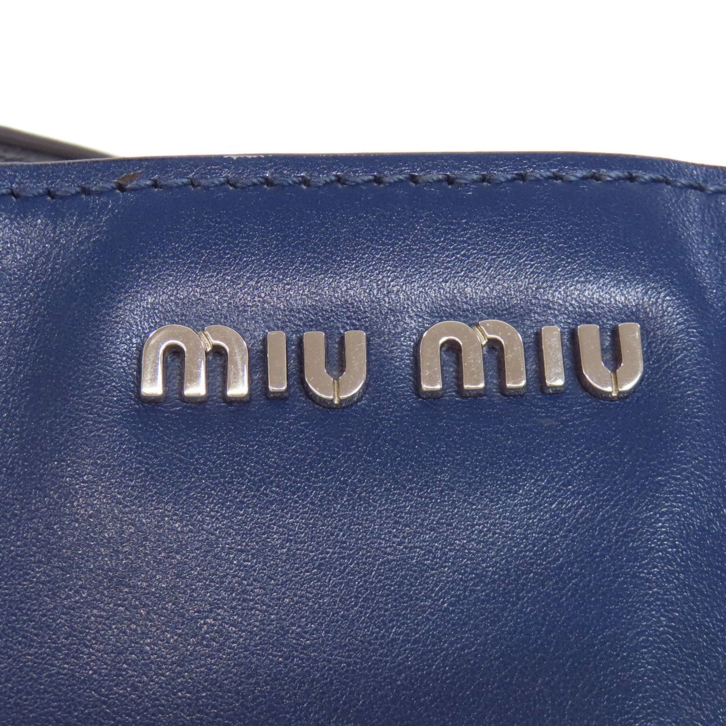 Miu Miu Navy Leather Tote Bag (Pre-Owned)