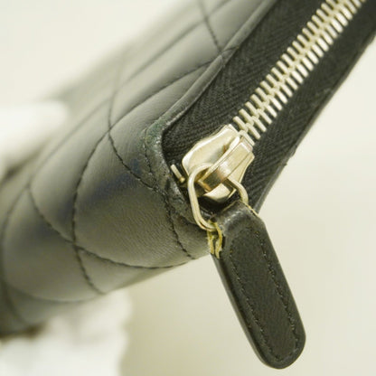 Chanel Black Leather Long Wallet (Bi-Fold) (Pre-Owned)