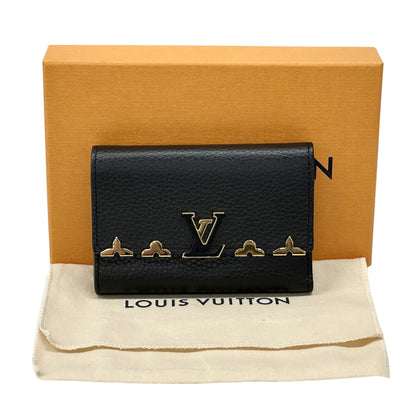 Louis Vuitton Black Noir Leather Long Wallet (Bi-Fold) (Pre-Owned)