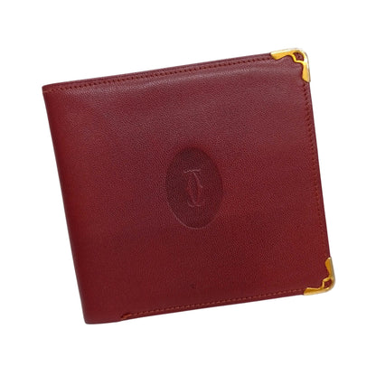 Cartier Bordeaux Leather Long Bill Wallet (Bi-Fold) (Pre-Owned)