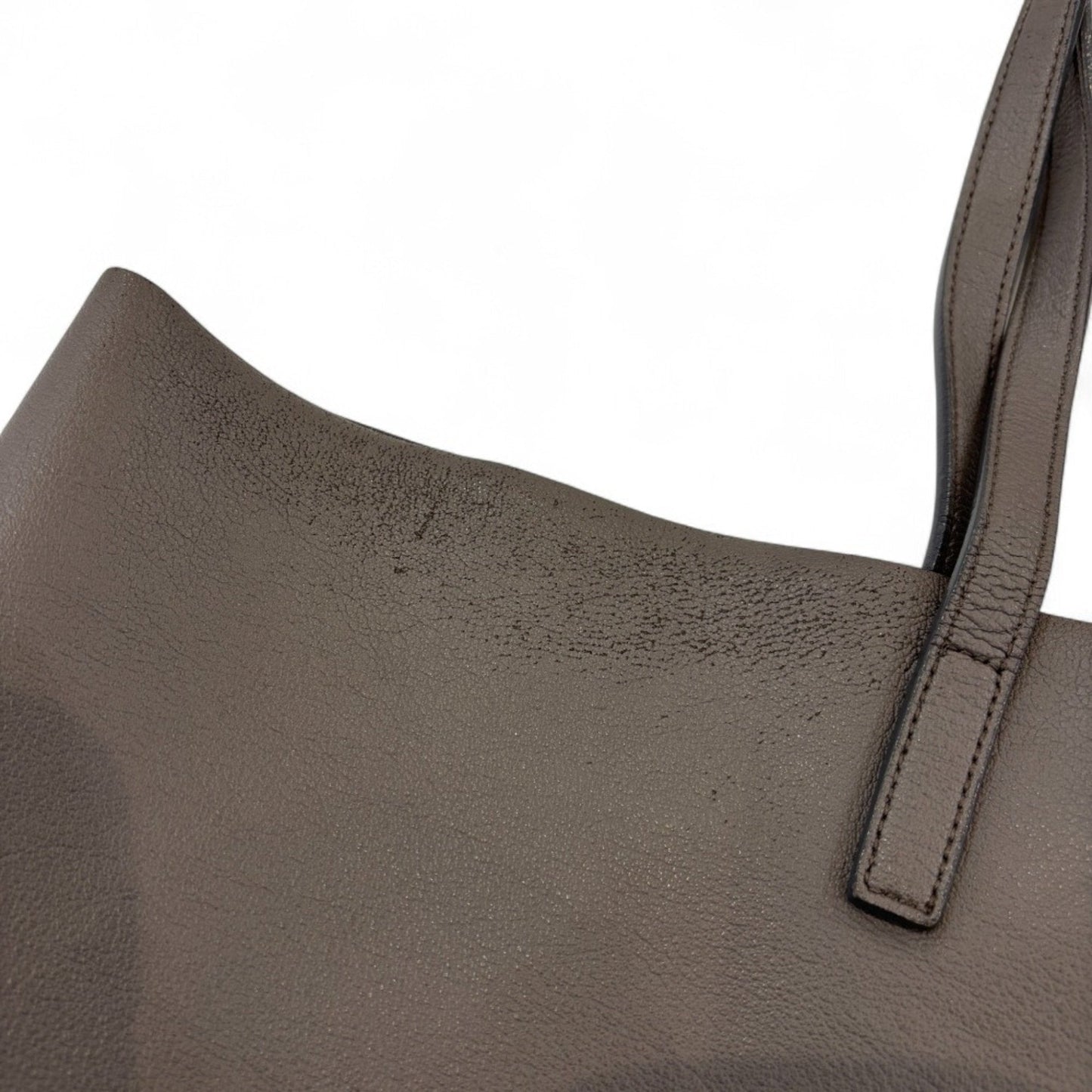 Yves Saint Laurent Gray Leather Pouch Tote Bag (Pre-Owned)