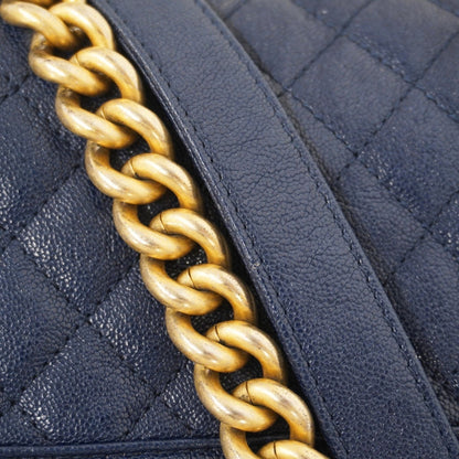 Chanel Navy Grained Calfskin Shoulder Bag (Pre-Owned)
