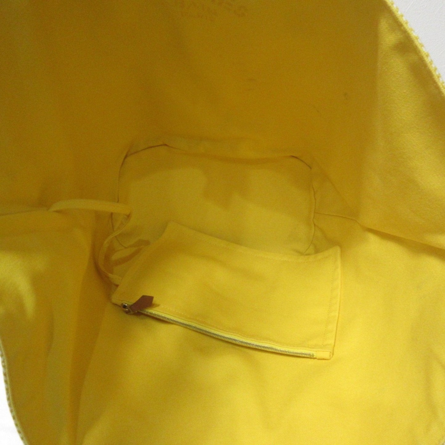 Hermes White Yellow Pouch Tote Bag (Pre-Owned)