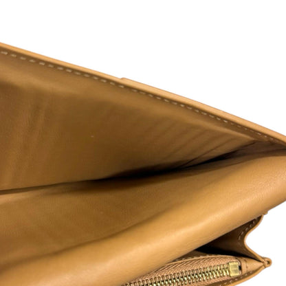 Louis Vuitton Black Noir Leather Long Wallet (Tri-Fold) (Pre-Owned)