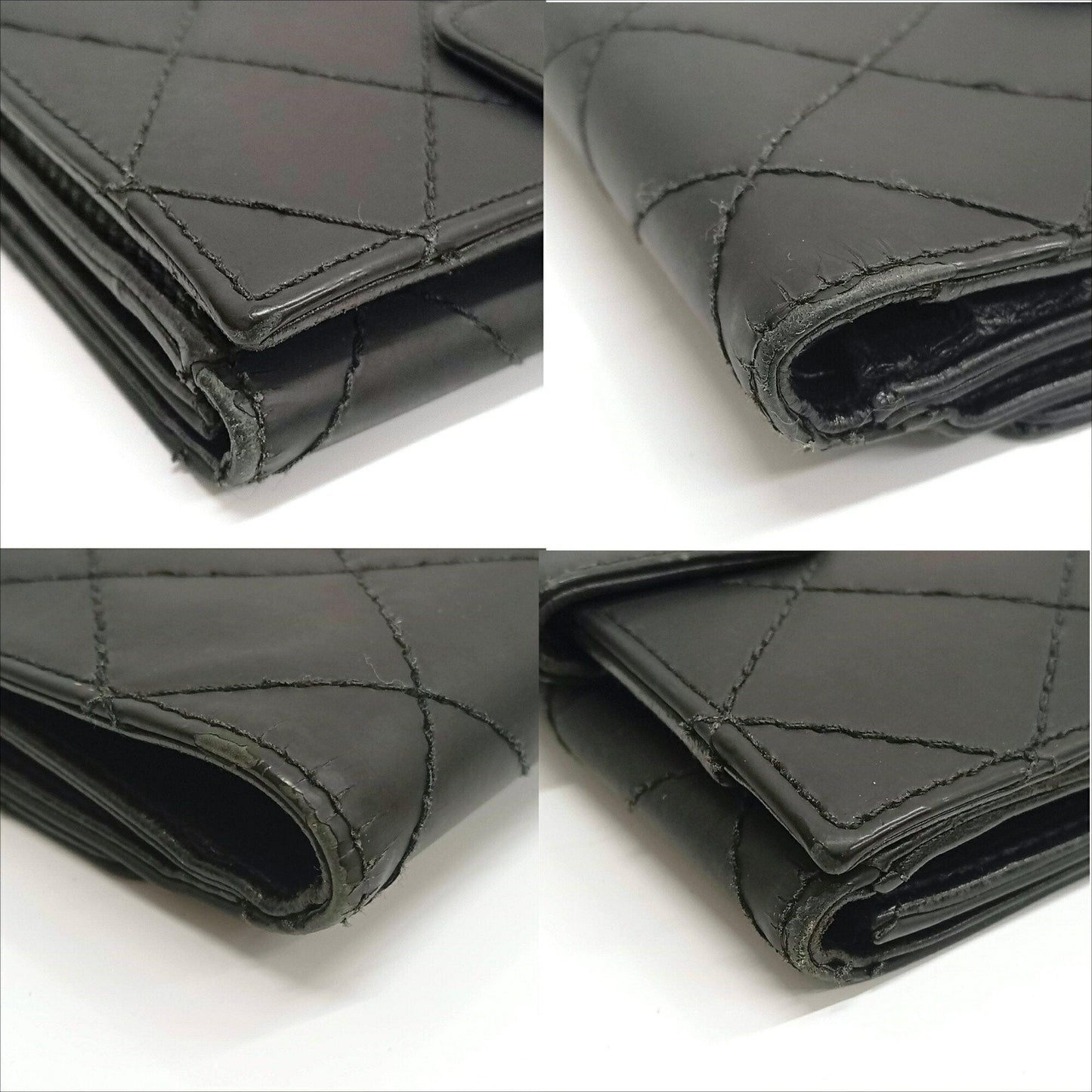 Chanel Black Leather Wallet (Bi-Fold) (Pre-Owned)