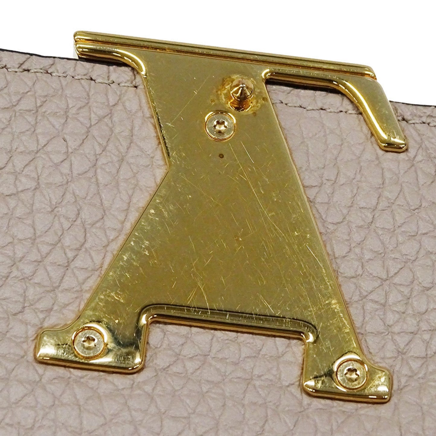 Louis Vuitton Beige Leather Long Wallet (Bi-Fold) (Pre-Owned)