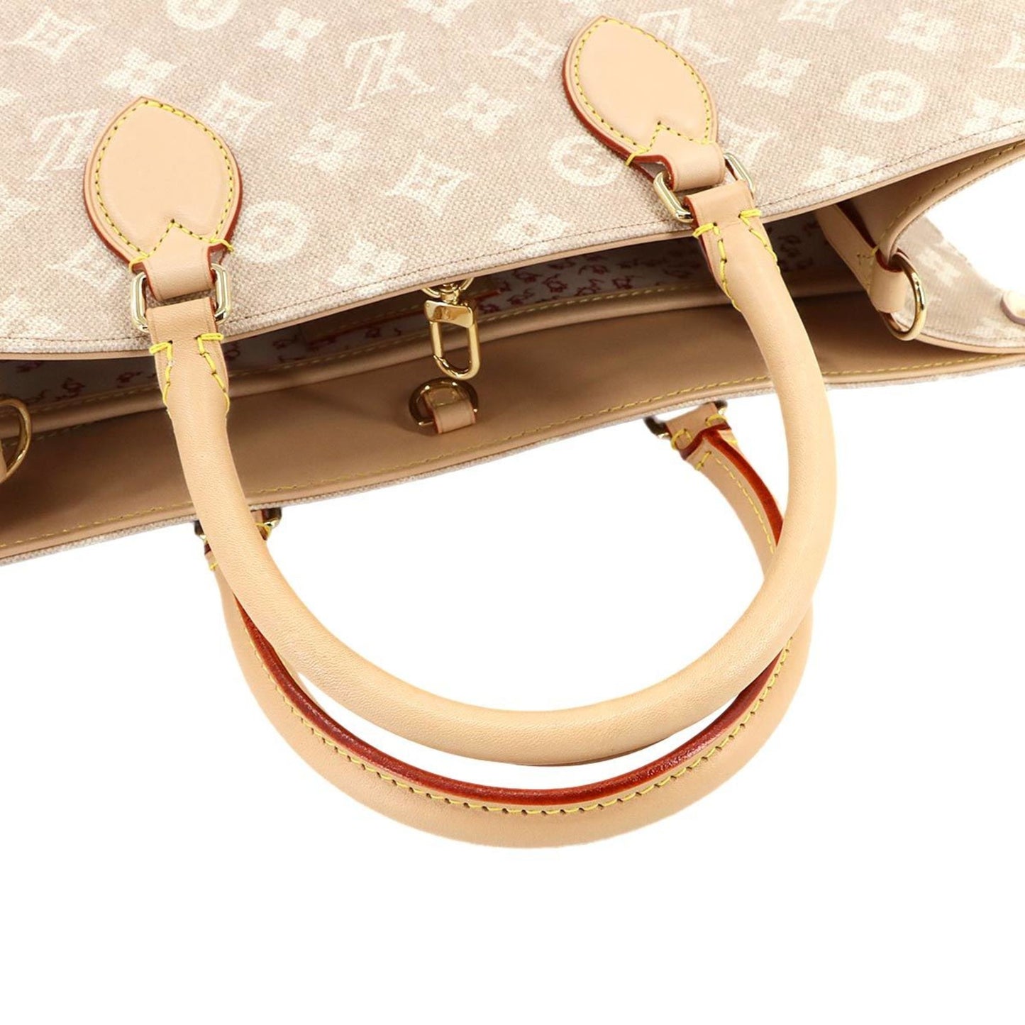 Louis Vuitton Beige Canvas Shoulder Bag Tote Bag (Pre-Owned)