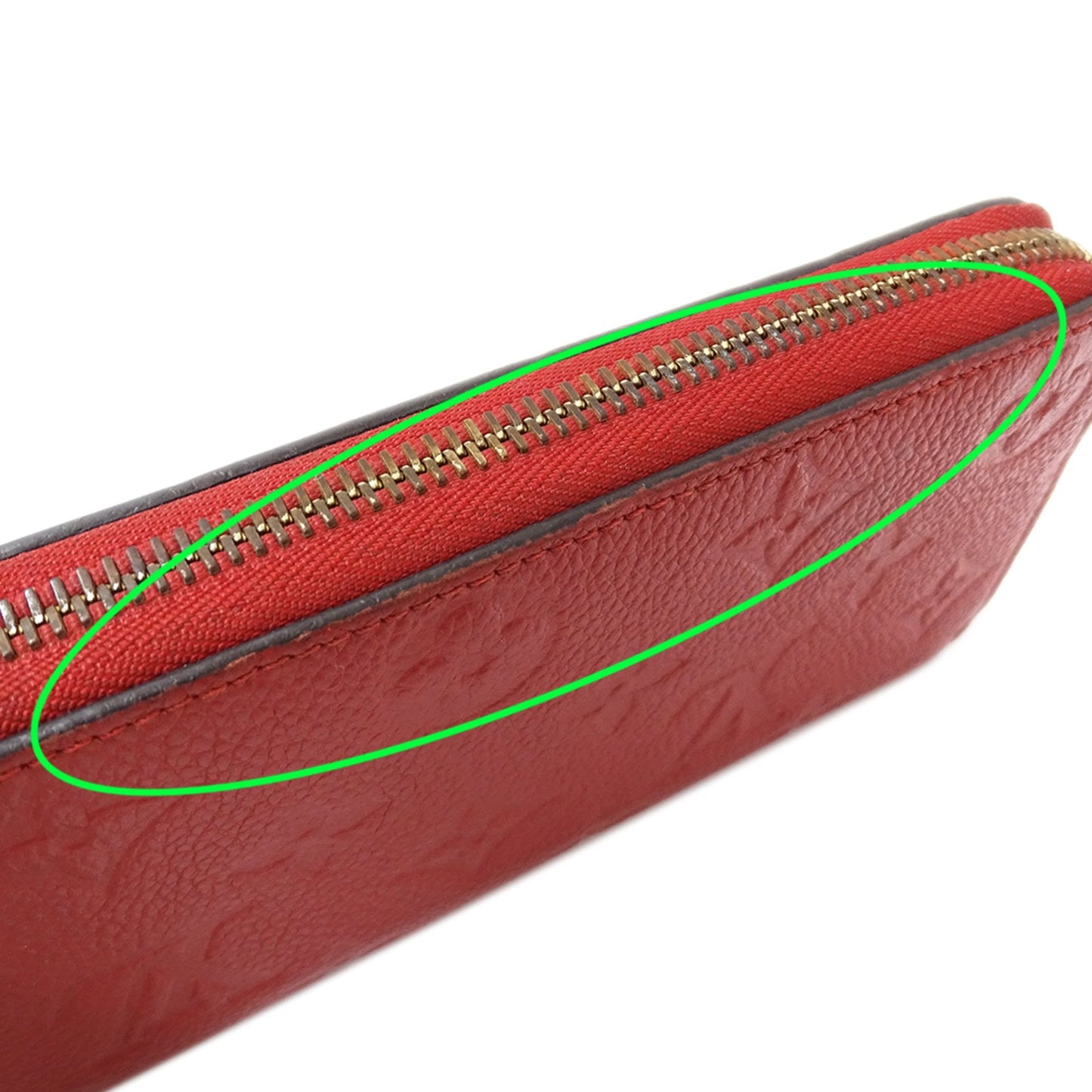 Louis Vuitton Cerise Red Color Monogram Empreinte Long Wallet (Bi-Fold) (Pre-Owned)