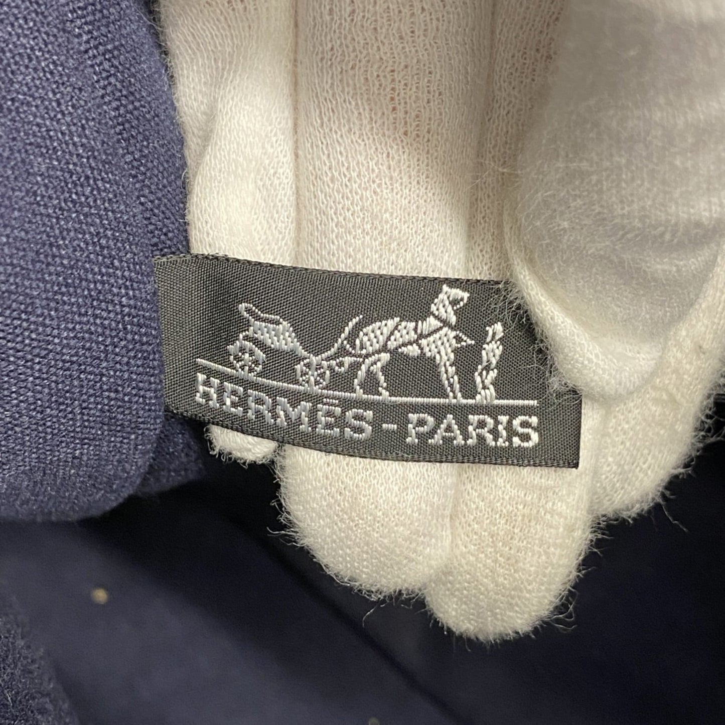 Hermes Green Navy Canvas Tote Bag (Pre-Owned)