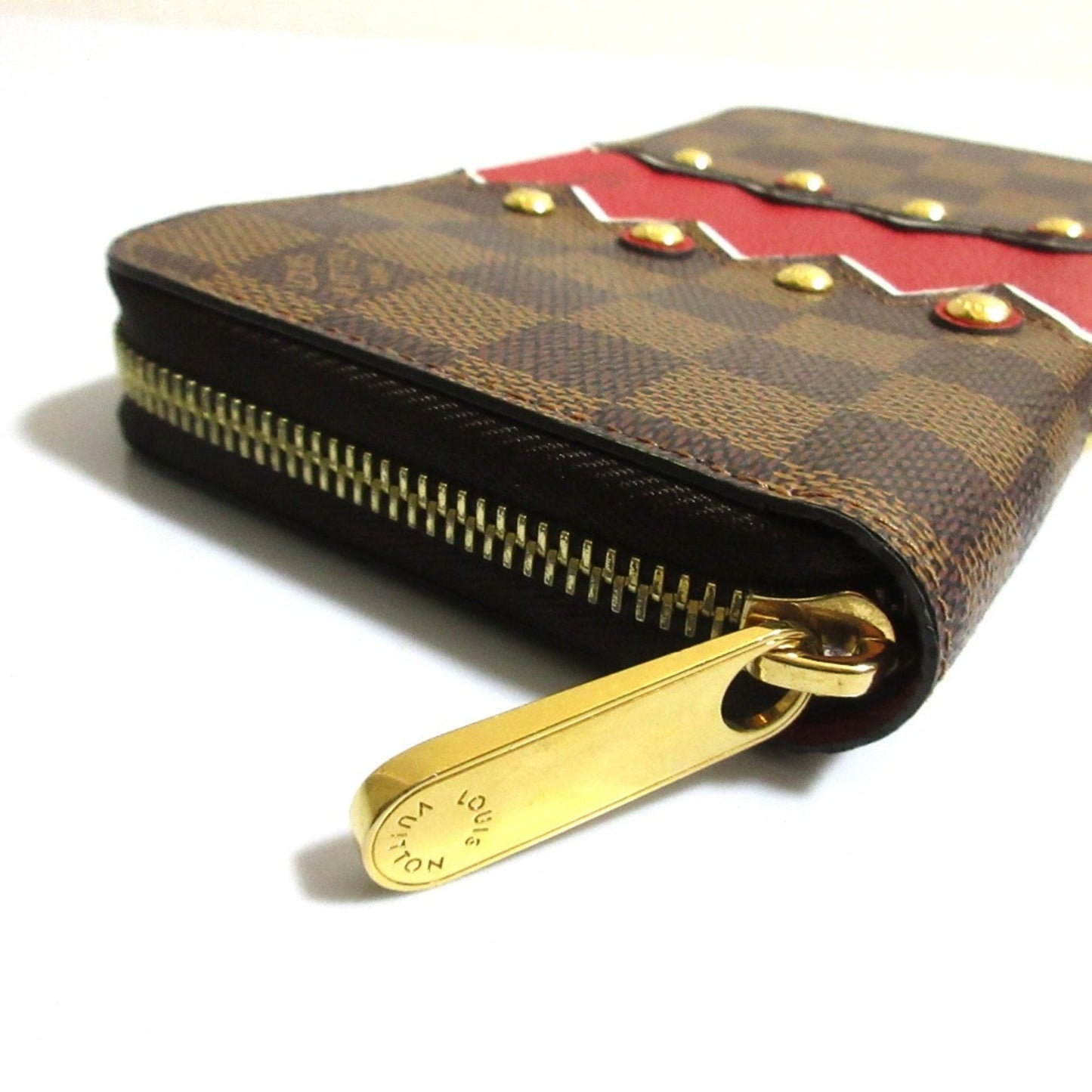 Louis Vuitton Brown Red Color Long Wallet (Bi-Fold) (Pre-Owned)