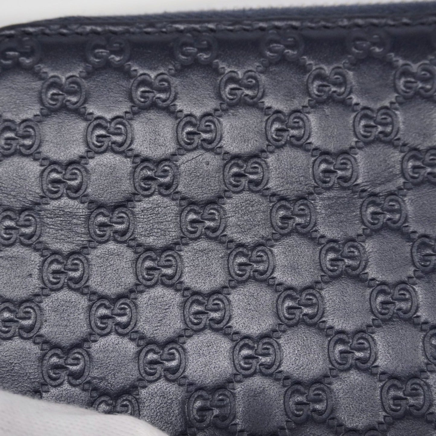 Gucci Navy Leather Long Wallet (Bi-Fold) (Pre-Owned)