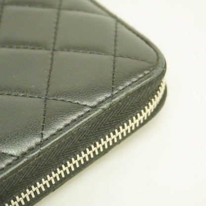 Chanel Black Leather Long Wallet (Bi-Fold) (Pre-Owned)