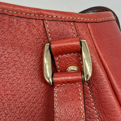 Gucci Red Color Leather Tote Bag (Pre-Owned)