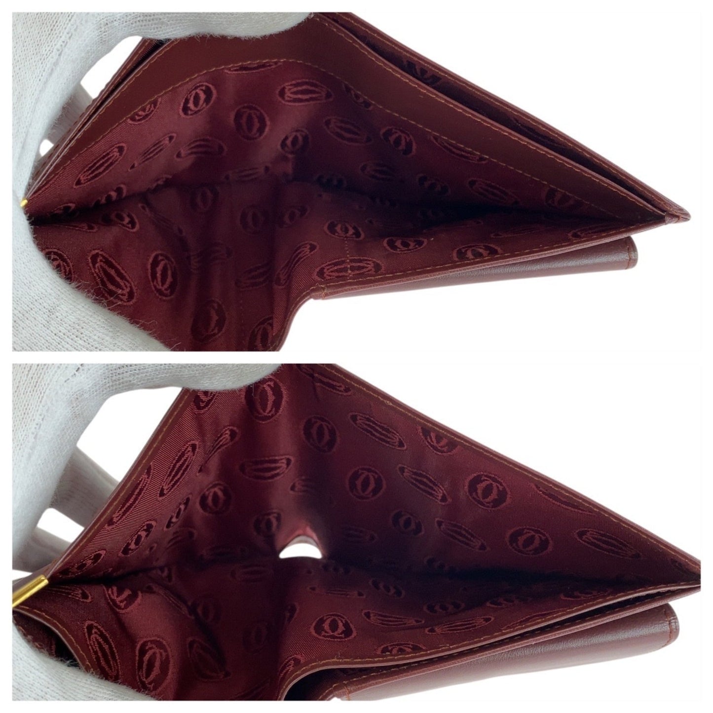 Cartier Wine Red Leather Wallet (Bi-Fold) (Pre-Owned)