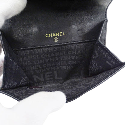 Chanel Black Leather Wallet (Bi-Fold) (Pre-Owned)