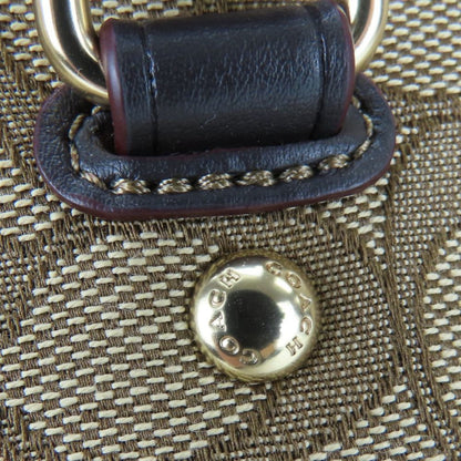 Coach Beige Brown Canvas Leather Tote Bag (Pre-Owned)