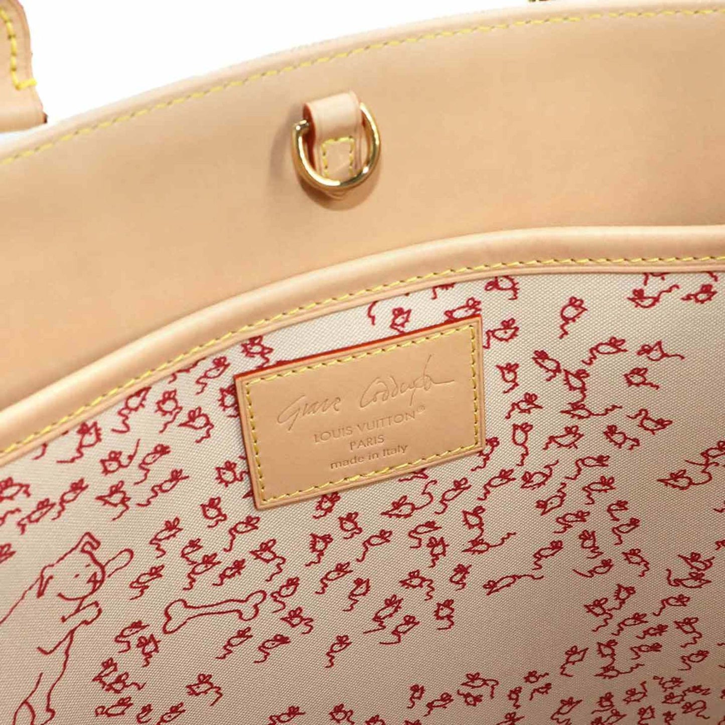 Louis Vuitton Beige Canvas Shoulder Bag Tote Bag (Pre-Owned)