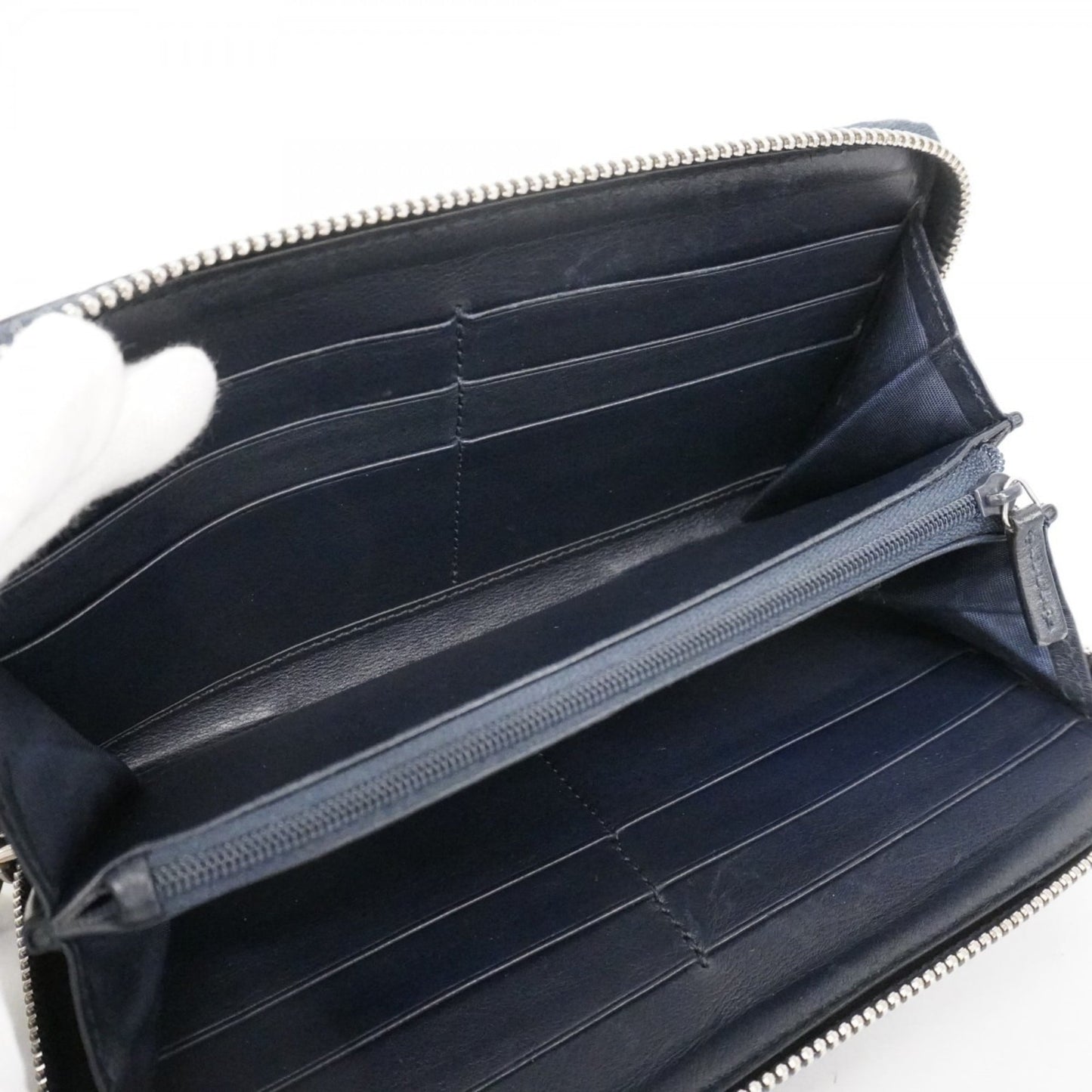 Gucci Navy Leather Long Wallet (Bi-Fold) (Pre-Owned)