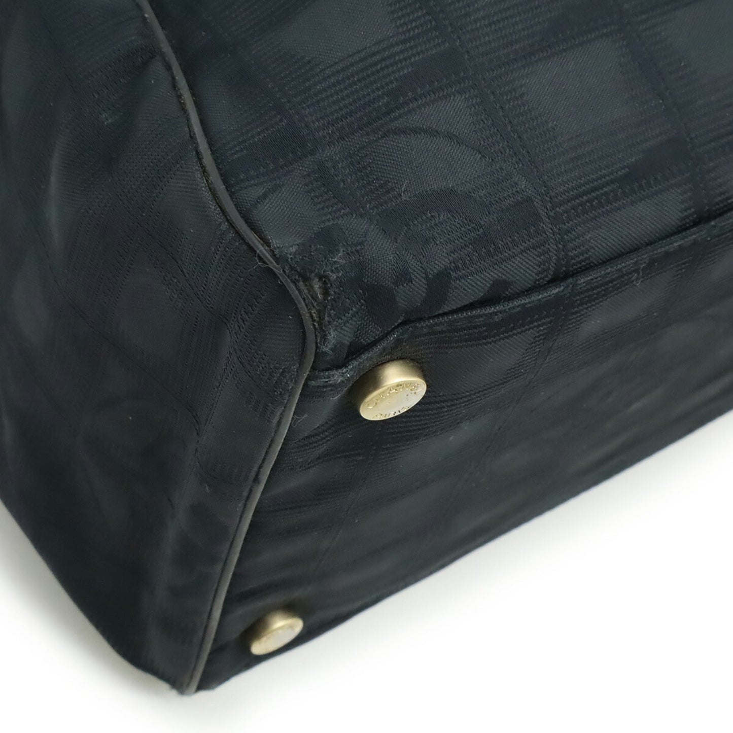 Chanel Black Nylon Handbag Shoulder Bag Tote Bag (Pre-Owned)