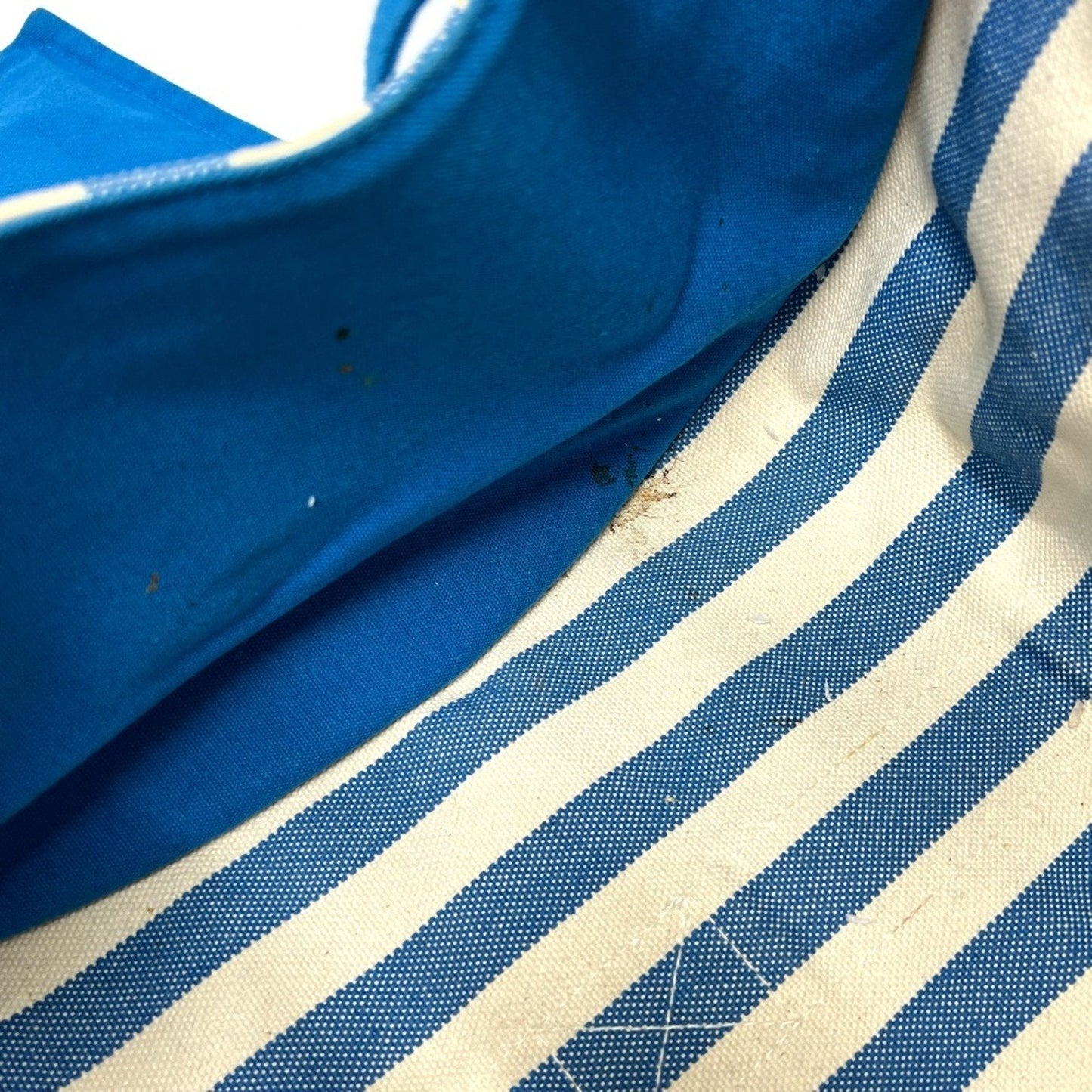 Hermes Blue White Yellow Canvas Handbag Pouch Tote Bag (Pre-Owned)