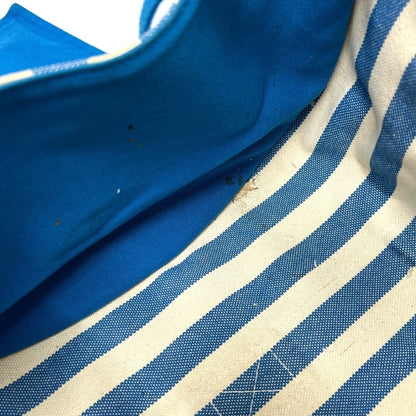 Hermes Blue White Yellow Canvas Handbag Pouch Tote Bag (Pre-Owned)