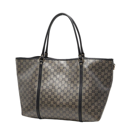Gucci Black Gray Pvc Leather Tote Bag (Pre-Owned)
