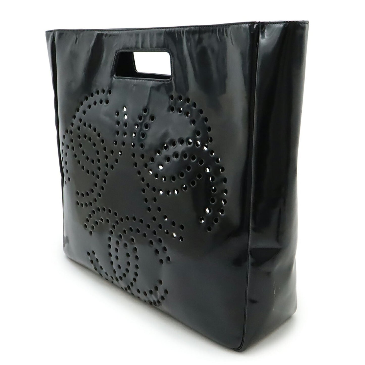 Chanel Black Leather Handbag Pouch Tote Bag (Pre-Owned)