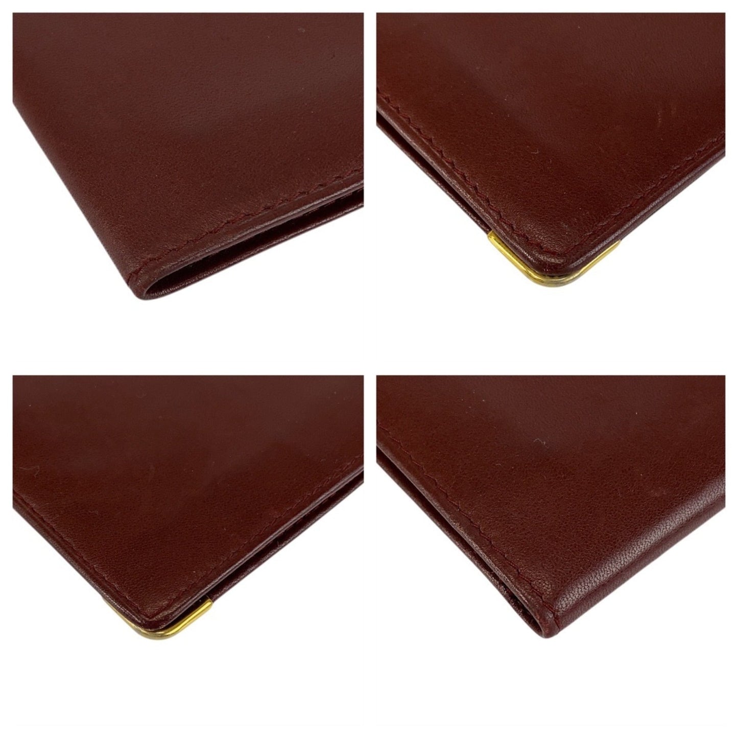 Cartier Wine Red Leather Long Wallet (Bi-Fold) (Pre-Owned)