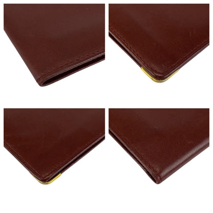 Cartier Wine Red Leather Long Wallet (Bi-Fold) (Pre-Owned)