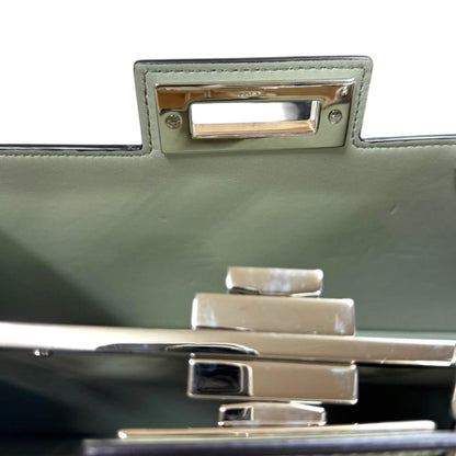 Fendi Peekaboo Green Patent Leather Shoulder Bag (Pre-Owned)