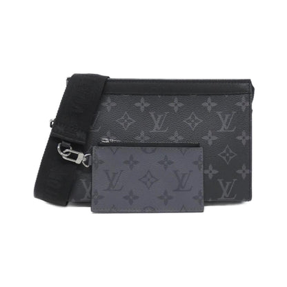 Louis Vuitton Black Gris Coated Canvas Pouch Shoulder Bag (Pre-Owned)