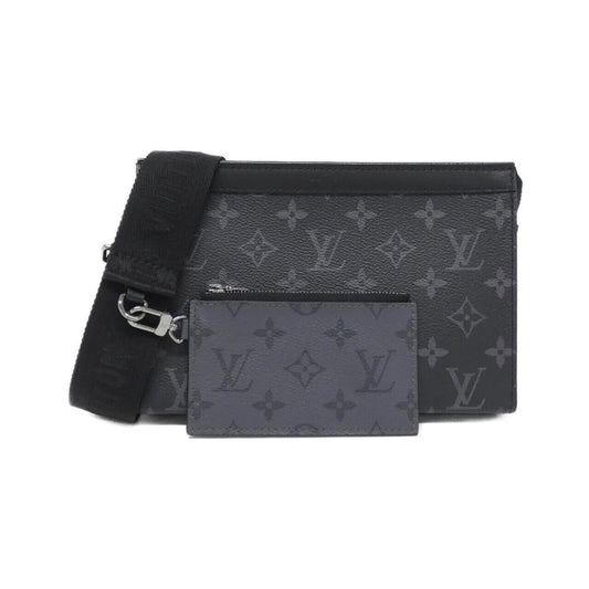 Louis Vuitton Black Gris Coated Canvas Pouch Shoulder Bag (Pre-Owned)