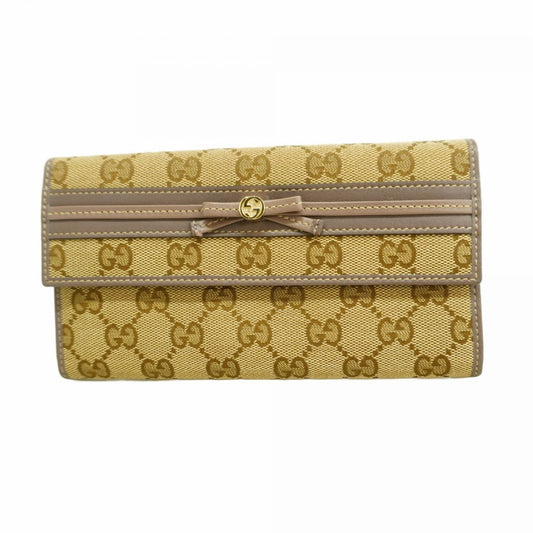 Gucci Brown Canvas Long Wallet (Bi-Fold) (Pre-Owned)