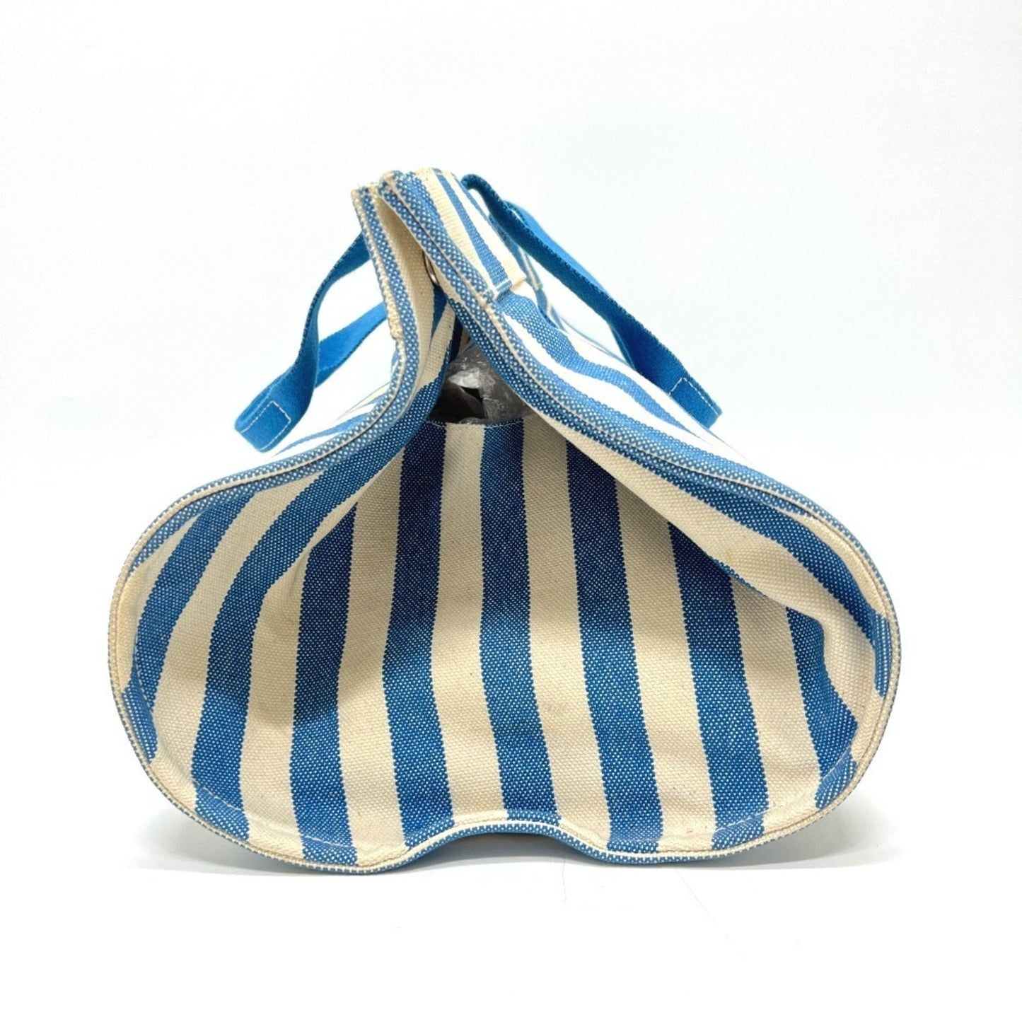 Hermes Blue White Yellow Canvas Handbag Pouch Tote Bag (Pre-Owned)