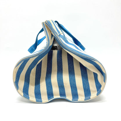Hermes Blue White Yellow Canvas Handbag Pouch Tote Bag (Pre-Owned)