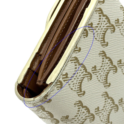 Celine Brown White Leather Wallet (Tri-Fold) (Pre-Owned)