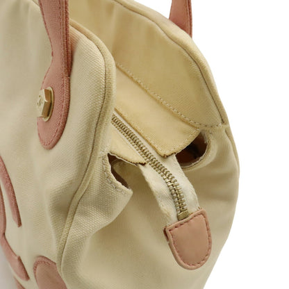 Chanel Ivory Pink Canvas Handbag Tote Bag (Pre-Owned)