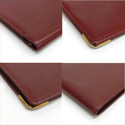 Cartier Bordeaux Leather Long Bill Wallet (Bi-Fold) (Pre-Owned)