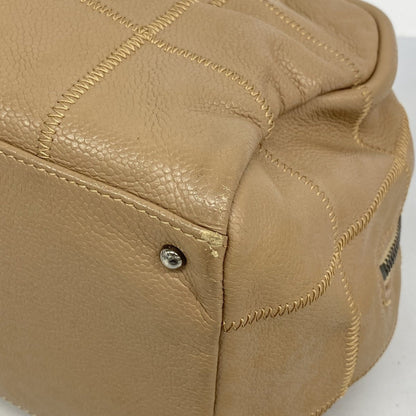 Chanel Beige Grained Calfskin Shoulder Bag (Pre-Owned)