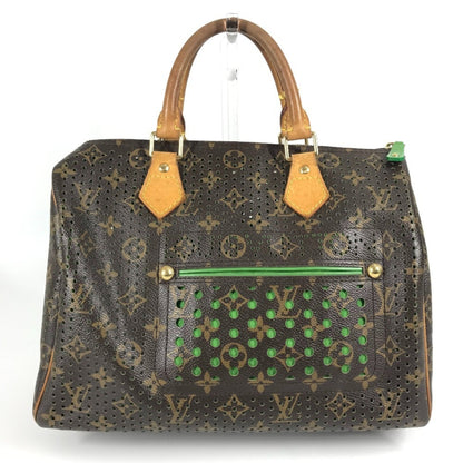 Louis Vuitton Brown Green Monogram Monogram Perforated Boston Bag Handbag Tote Bag (Pre-Owned)