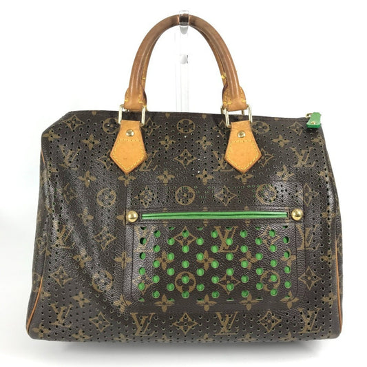 Louis Vuitton Brown Green Monogram Monogram Perforated Boston Bag Handbag Tote Bag (Pre-Owned)
